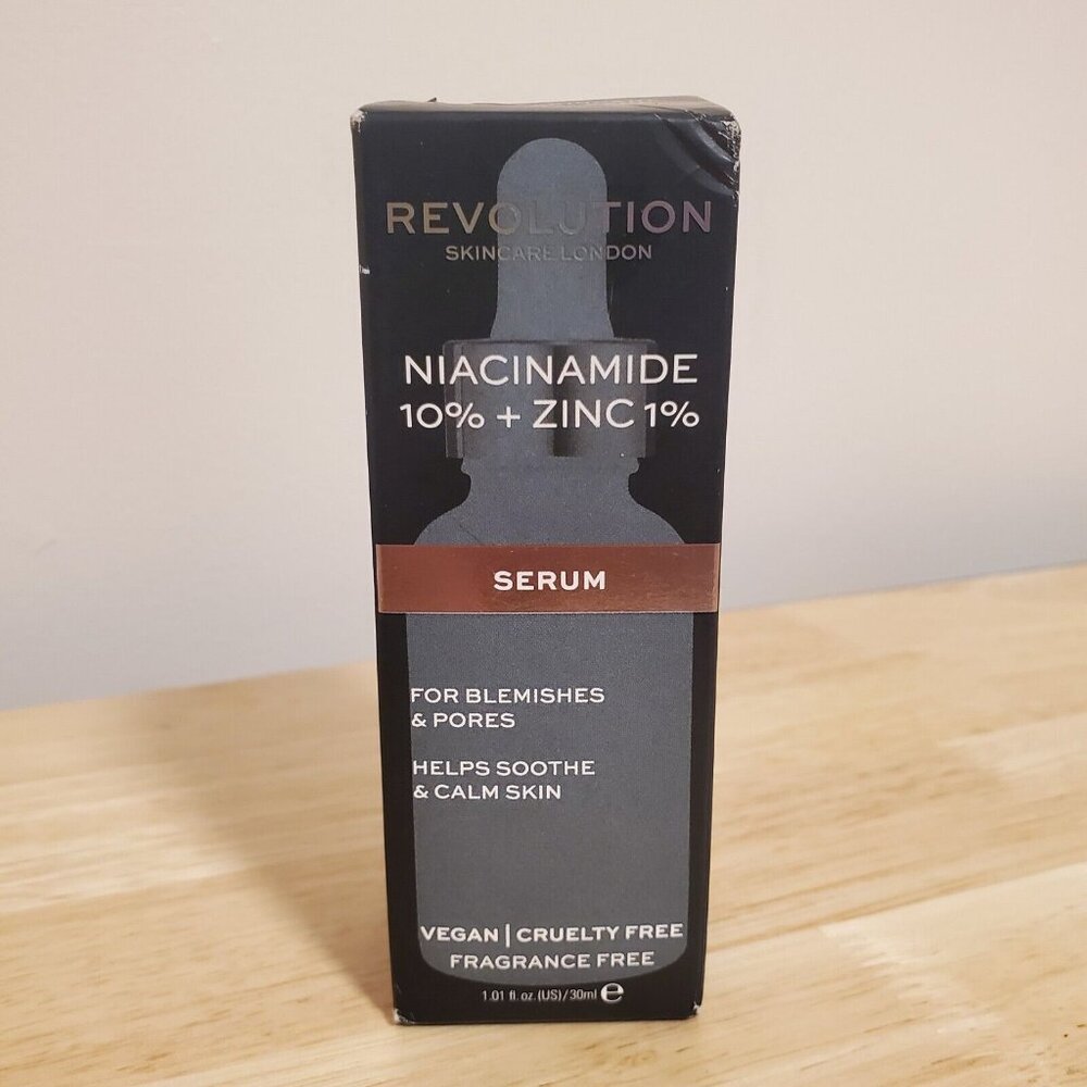 Revolution Skincare Niacinamide 10% Zinc 1% Serum, Vegan 1 fl oz / 30ml NIB